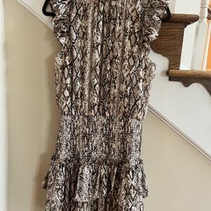 Women’s M Snake Print Ruffle Cocktail Dress